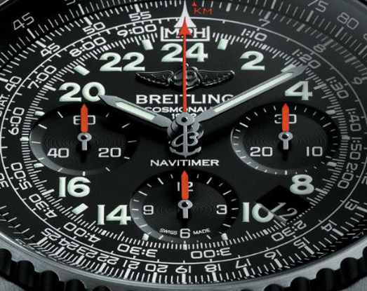 Breitling-Navitimer-Cosmonaute-Blacksteel-dial