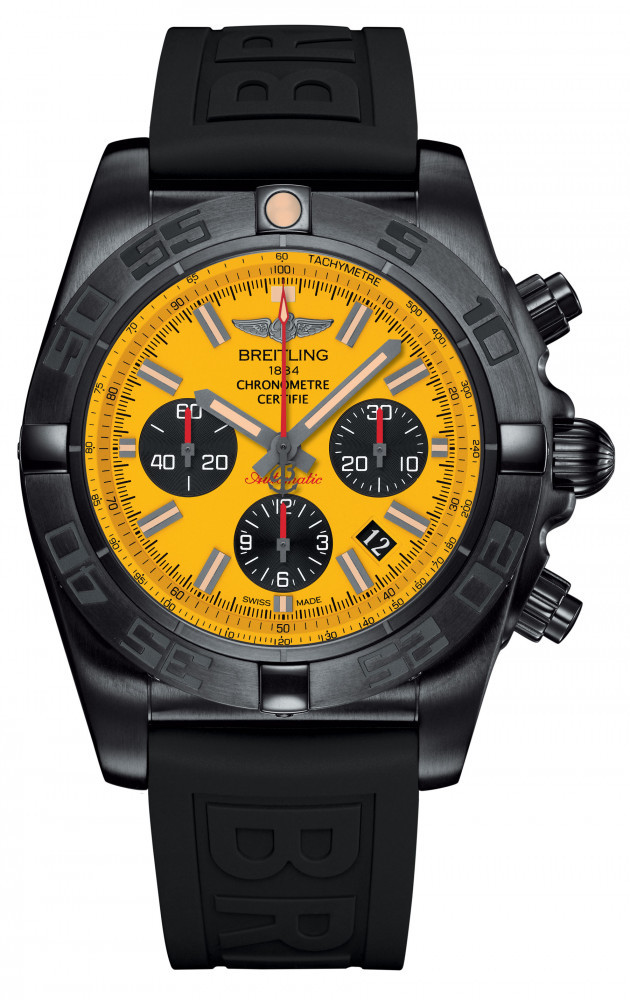 Breitling Chronomat 44 Blacksteel Copy Watches With Rubber Strap